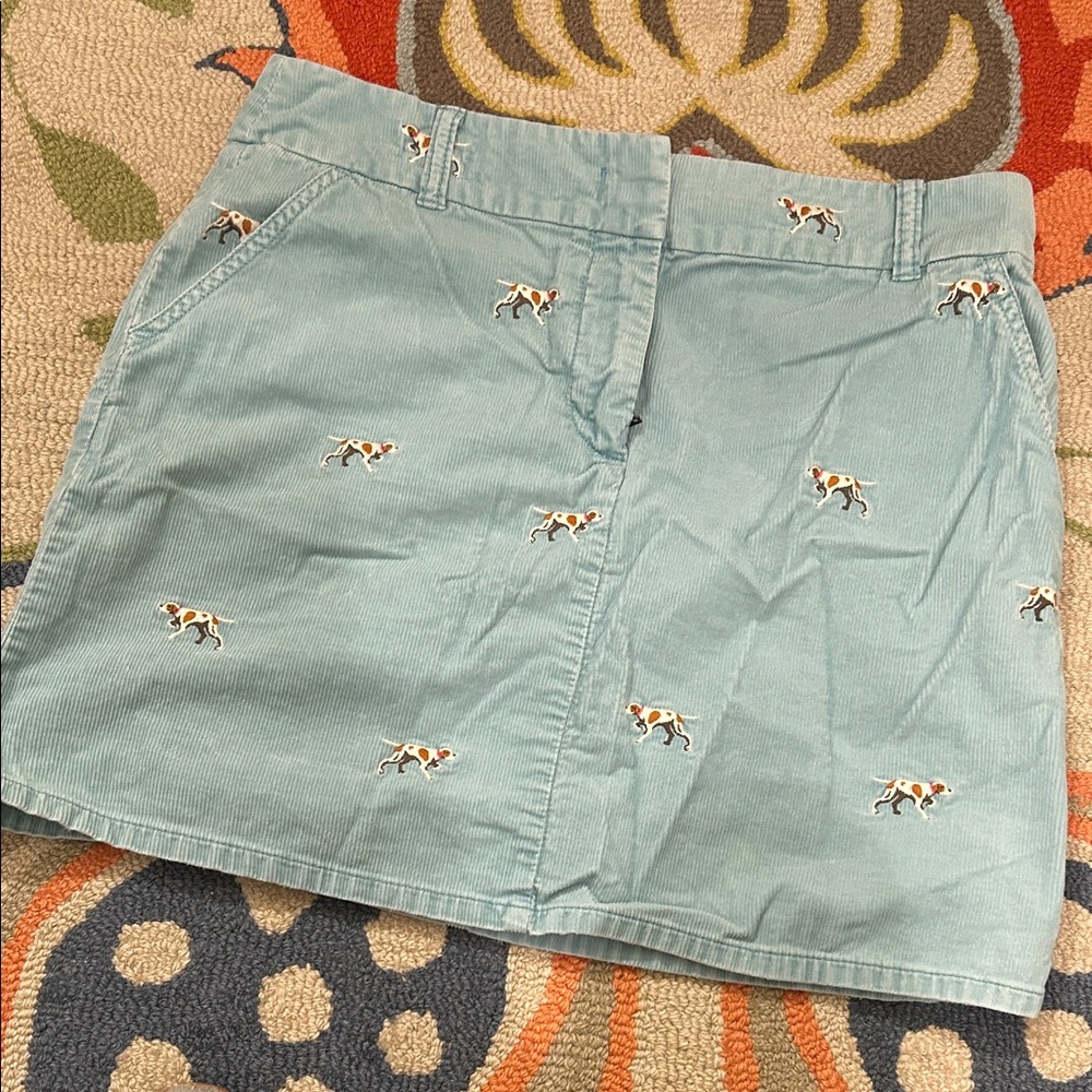 JCREW Vintage Embroidered Dog Skirt